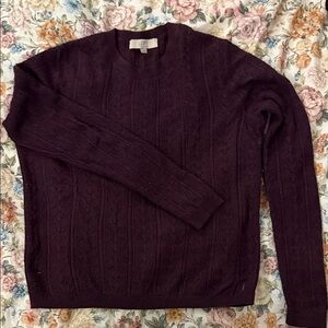 LOFT Men's Dark Purple Crewneck Sweater